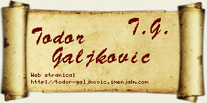 Todor Galjković vizit kartica